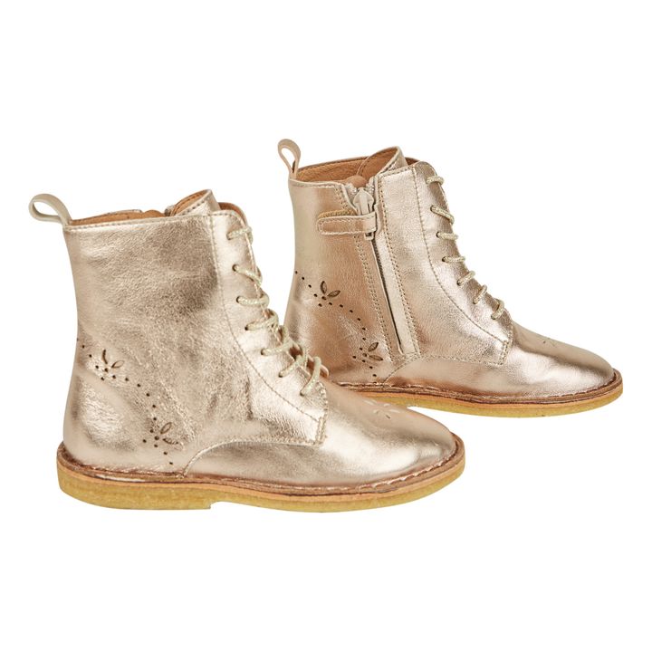 Emi Leather Lace-Up Boots | Gold- Produktbild Nr. 2