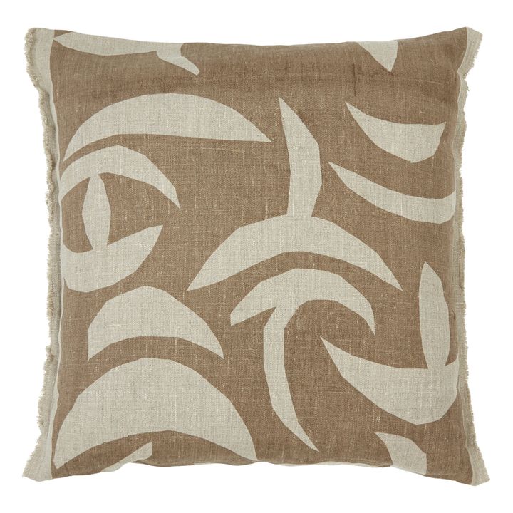 Carob Square Linen Cushion | Chocolate- Imagen del producto n°0