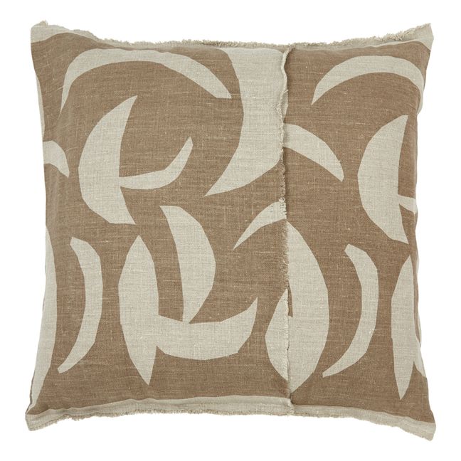 Coussin Carob carré en lin | Chocolat