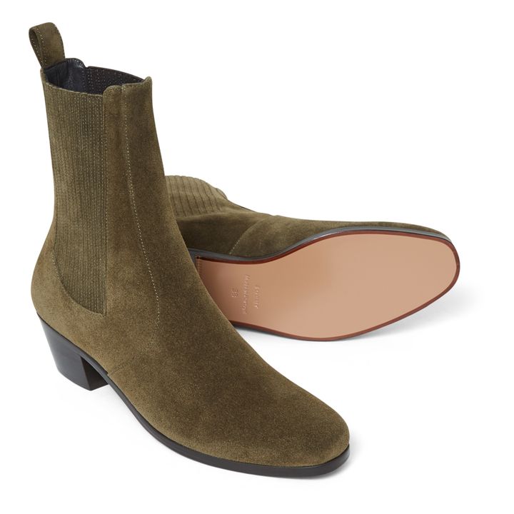 Gazette Split Leather Boots | Verde Kaki- Imagen del producto n°1