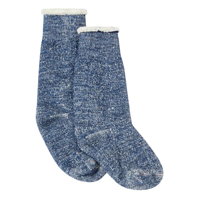 Organic Cotton and Merino Speckled Socks | Navy blue