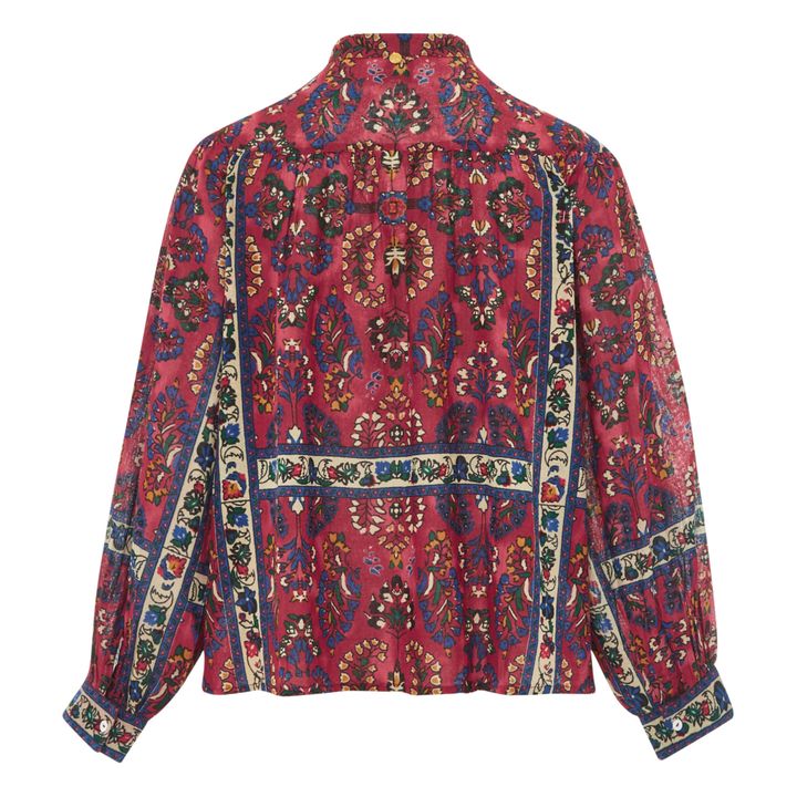 Tamir Embroidered Cotton Crepe Blouse | Rojo- Imagen del producto n°4