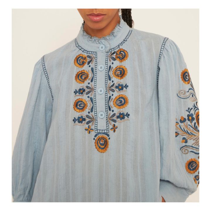 Igor Embroidered Cotton Crepe Blouse | Navy blue- Product image n°2