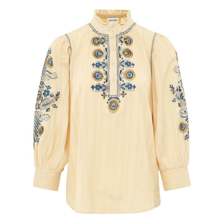 Igor Embroidered Cotton Crepe Blouse | Cream- Product image n°0