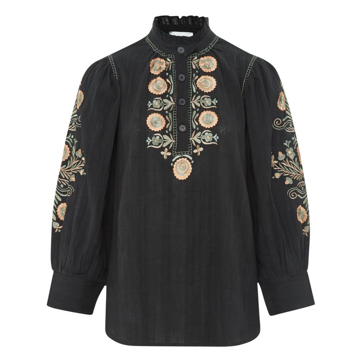 Igor Embroidered Cotton Crepe Blouse | Black- Product image n°0