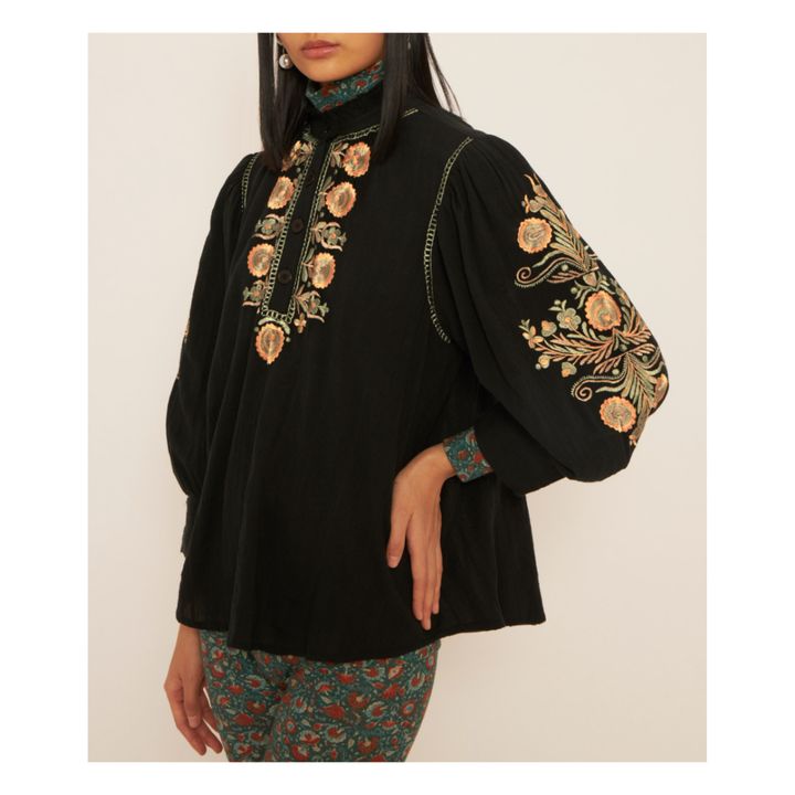 Igor Embroidered Cotton Crepe Blouse | Black- Product image n°3