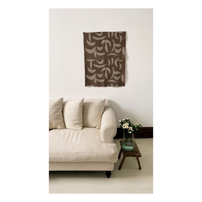 Tenture murale Carob en lin | Chocolat