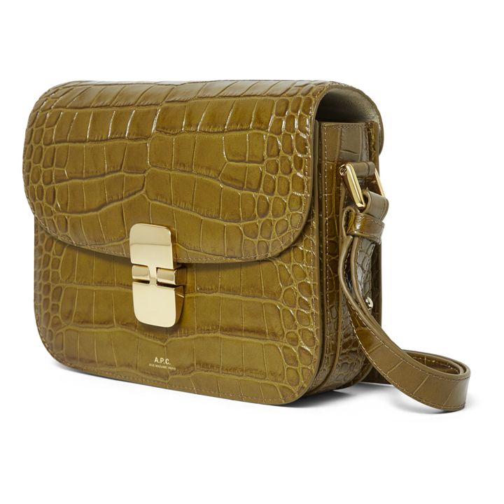 Grace Crocodile Print Leather Bag - Small | Verde oliva- Imagen del producto n°4
