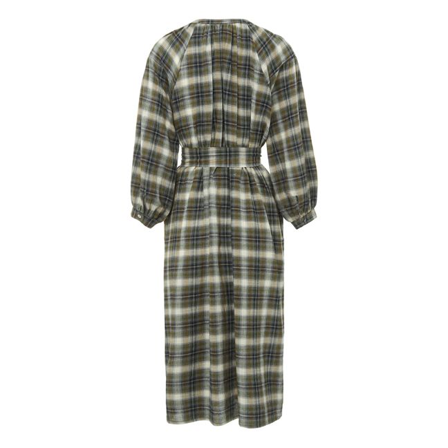 Maryland Checkered Wool Dress | Verde