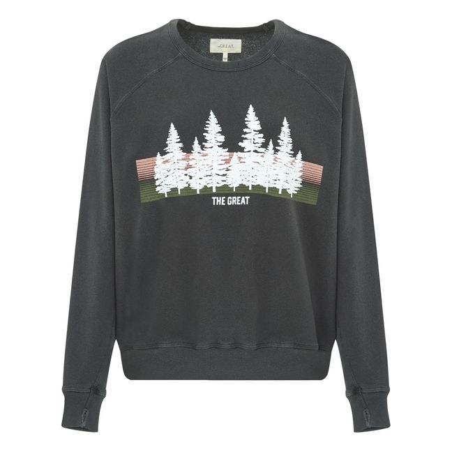 College Sweatshirt With Forest Graphic | Charcoal grey