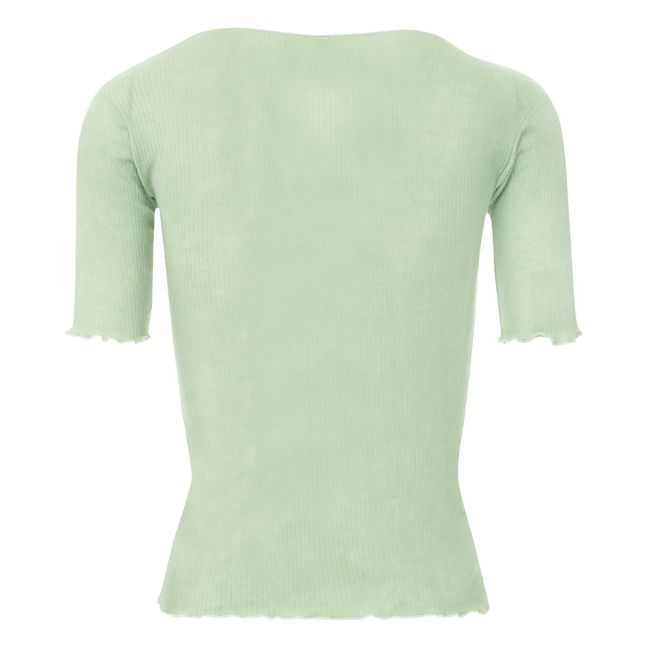 Pama Ribbed Organic Cotton T-shirt | Green