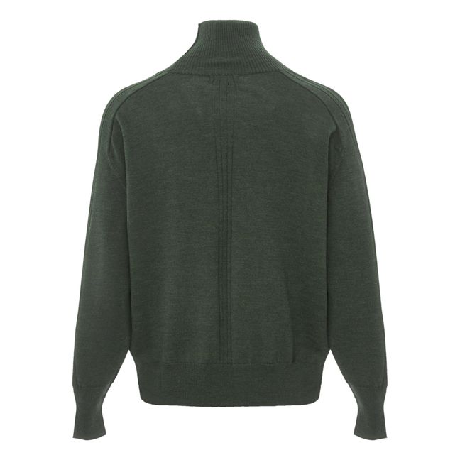 Pull Fin Nord Mérinos | Vert kaki