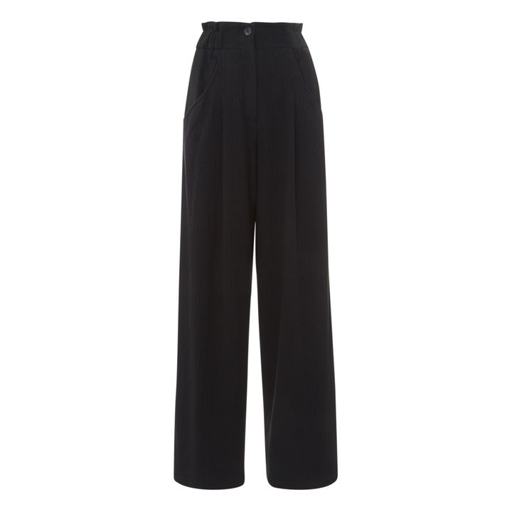 Camemoro Woollen Stretch Trousers | Negro- Imagen del producto n°0