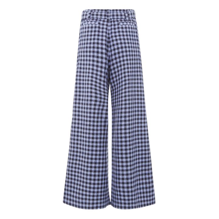 Ada Checked Woollen Trousers | Blue- Product image n°4