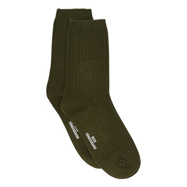 Helga Crochet Socks | Verde Oscuro