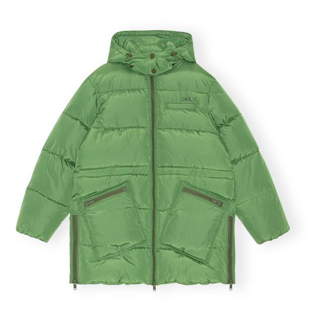 Midi Oversized Puffer Jacket | Green
