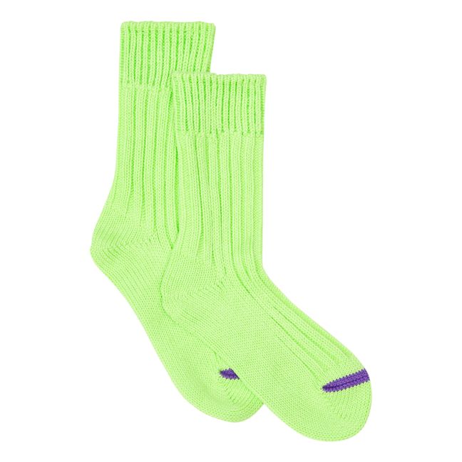 Chunky Ribbed Socks | Anise green