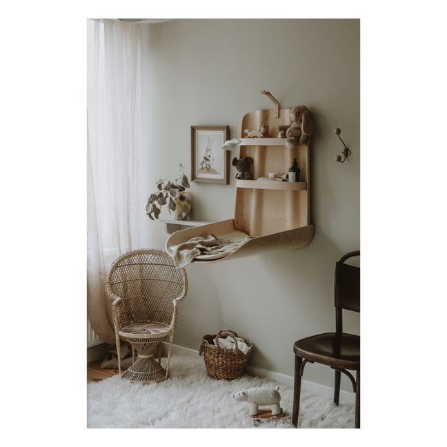 Wall mounted changing table - natural