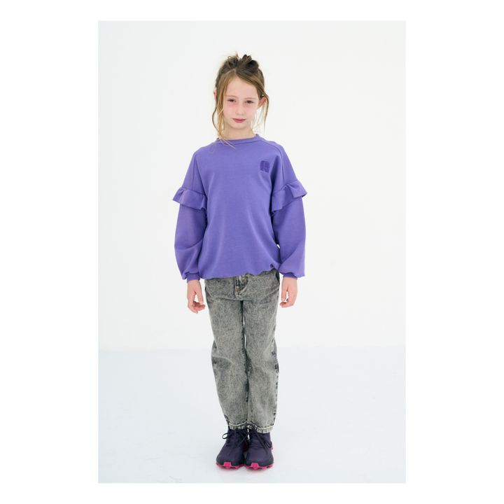 Sweatshirt mit Rüschen | Violett- Produktbild Nr. 5