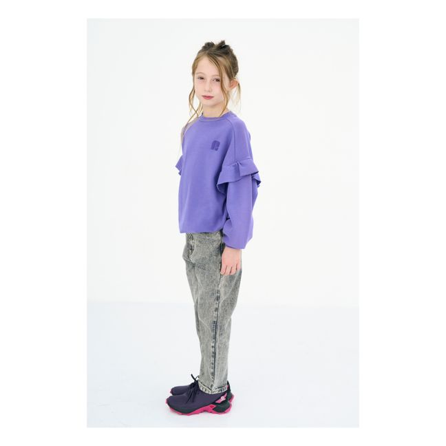 Sweatshirt mit Rüschen | Violett