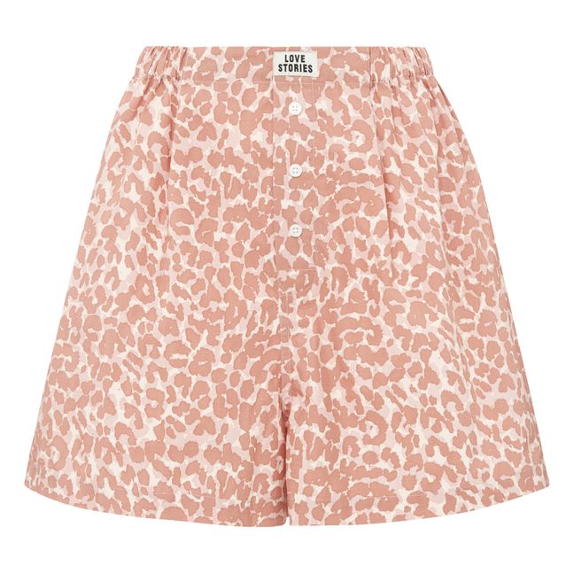 Alfie Leopard Print Organic Cotton Pyjama Shorts | Blassrosa