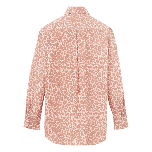Sylvester Organic Cotton Leopard Print Pyjama Top | Rosa chiaro