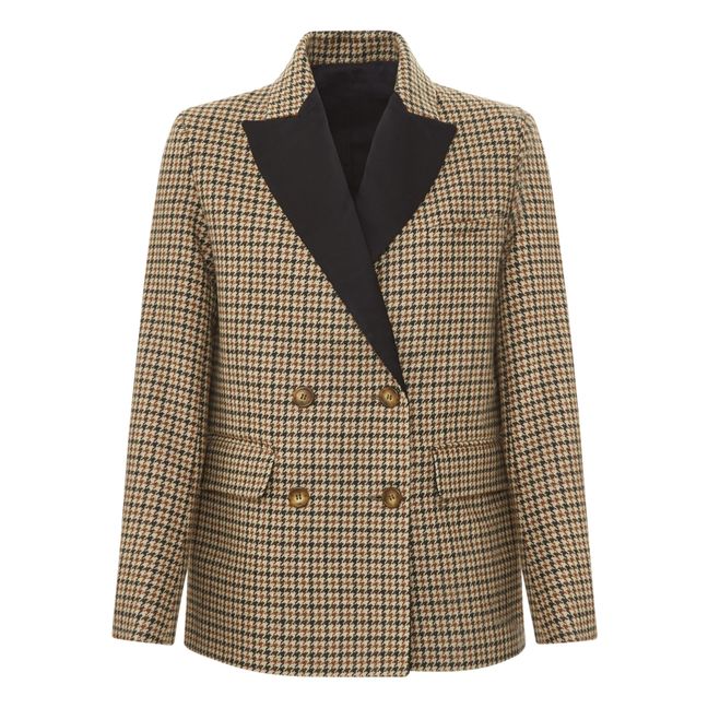 Mia Checked Jacket | Beige