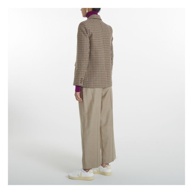 Mia Checked Jacket | Beige