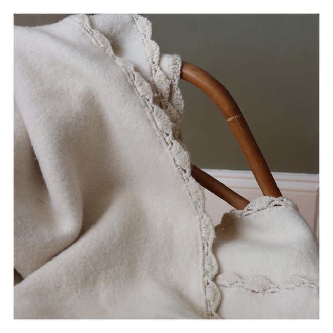 Manta de lana merina | Marfil