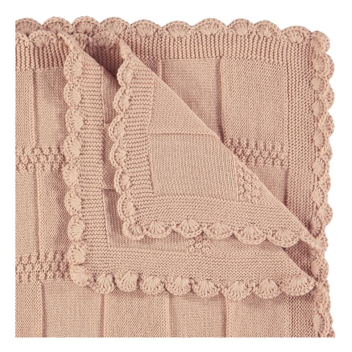 Manta de lana merina | Rosa Melocotón- Imagen del producto n°1