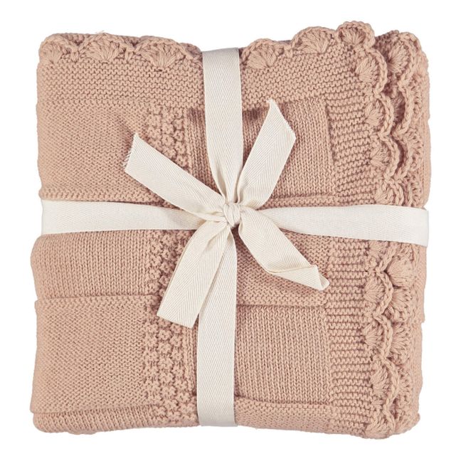 Couverture en laine mérinos | Rose pêche