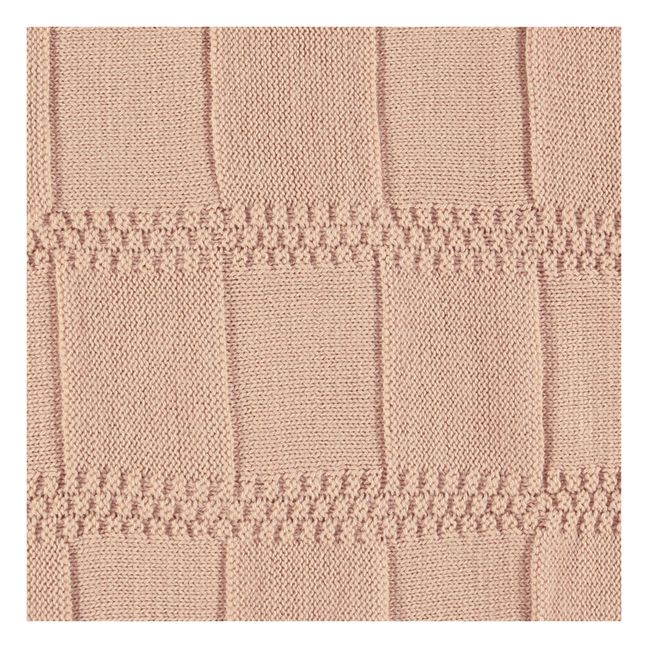 Manta de lana merina | Rosa Melocotón
