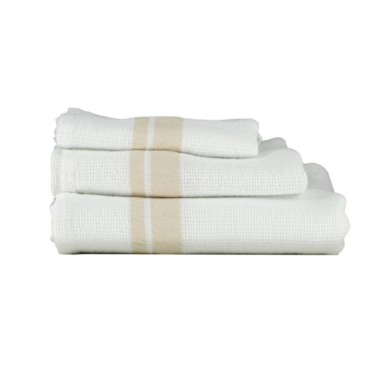 Toalla de algodón con tela gofre | Beige- Imagen del producto n°3