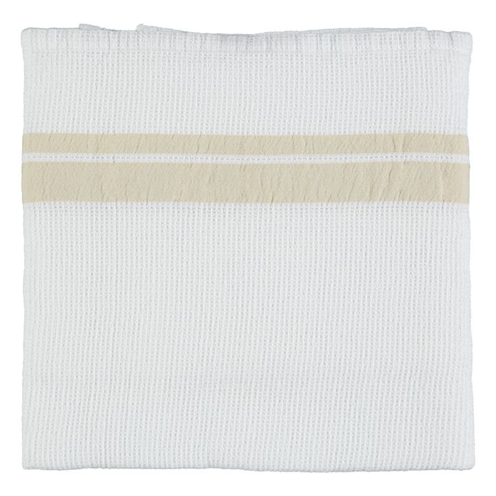 Toalla de algodón con tela gofre | Beige- Imagen del producto n°4