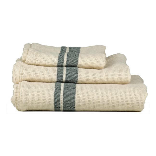 Serviette de bain waffle en coton | Bleu pétrole