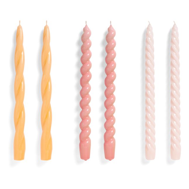Long Mix Candles - Set of 6 | Peach