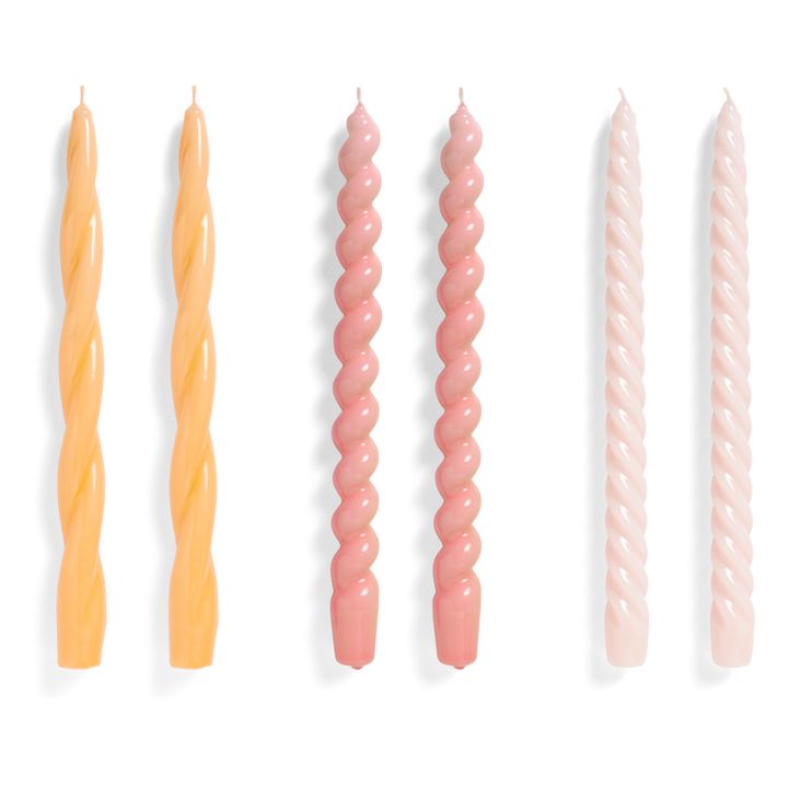 Velas largas - Juego de 6 | Rosa Melocotón- Imagen del producto n°0