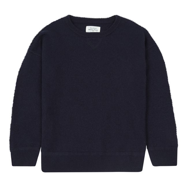Jersey liso de lana | Azul Marino