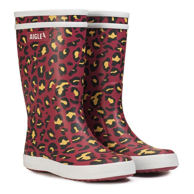 Stivali da pioggia, modello: Lolly Pop, leopardo | Rosso