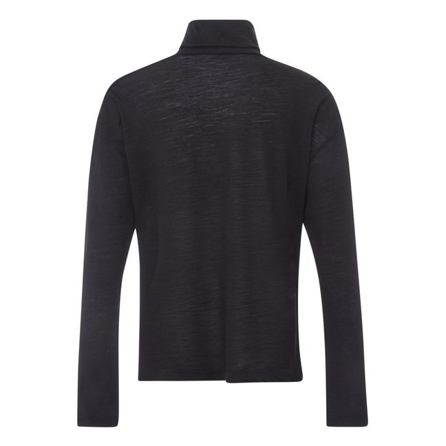 Unterpullover mit Rollkragen Wolle | Schwarz