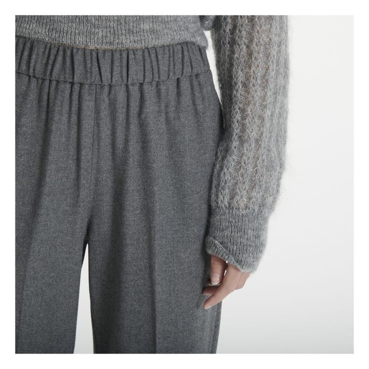 Wool Blend Elasticated Trousers | Gris- Imagen del producto n°4