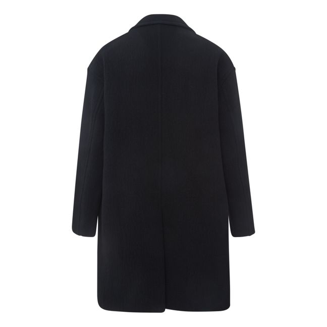 Mantel Oversized strukturierte Wolle | Schwarz
