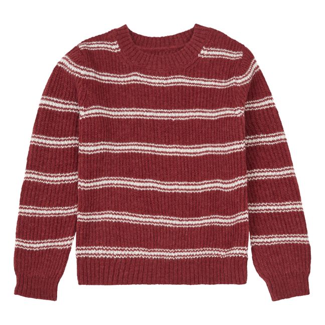 Jersey Luca a rayas de alpaca y lana merina | Rojo