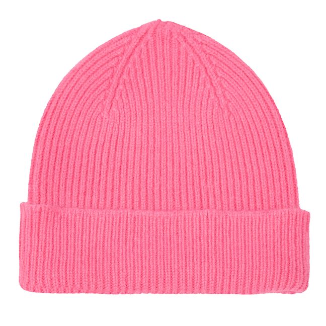 Wool and Angora Beanie | Candy pink