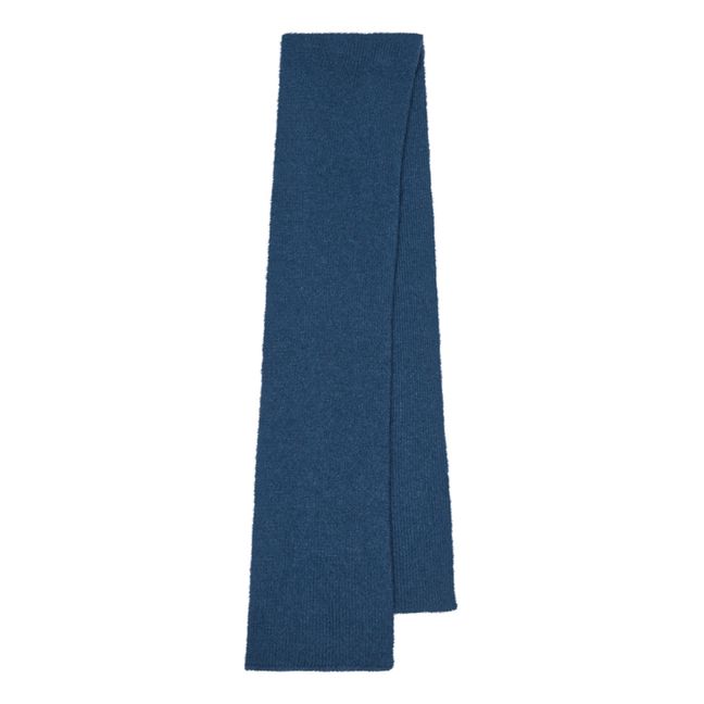Wool and Angora Scarf | Navy blue