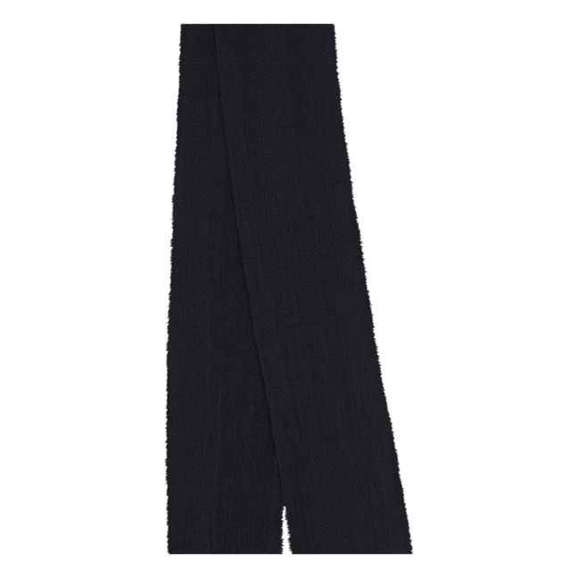Ylva Herringbone Organic Wool Stockings | Black