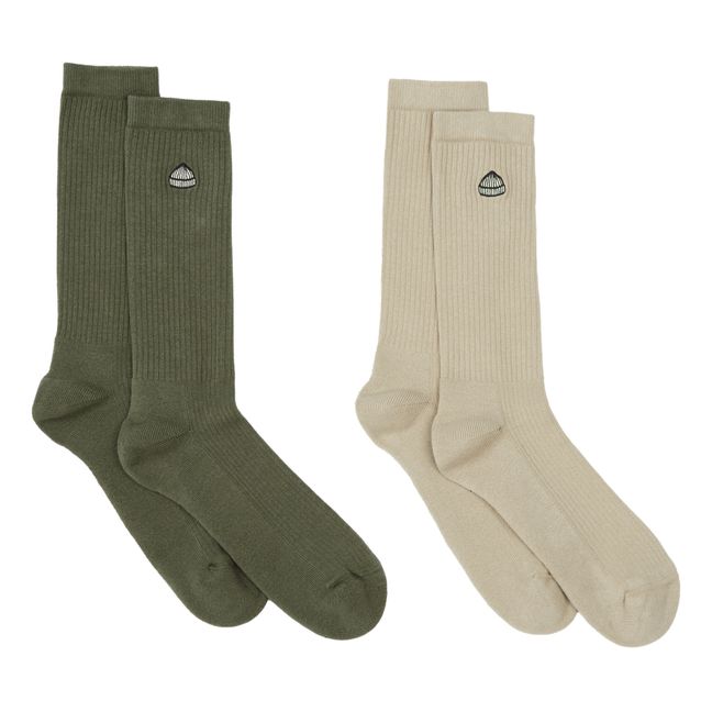 Set di 2 calzini | Verde militare