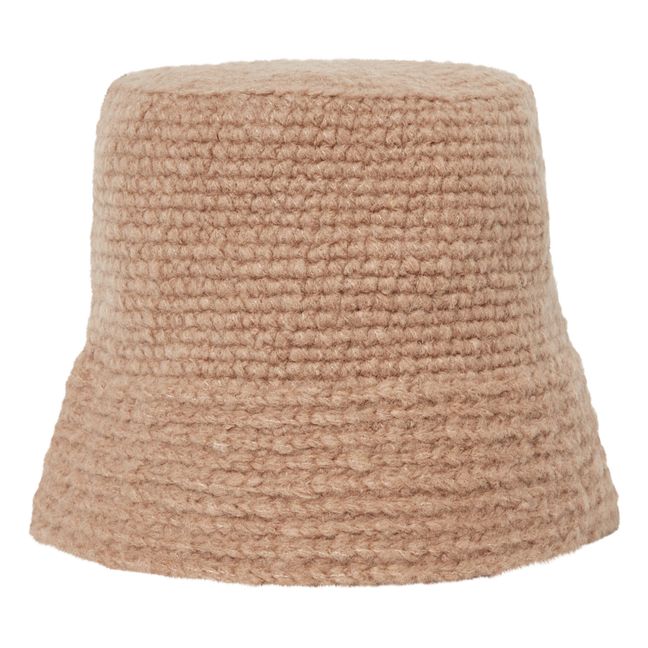 Crochet Wool and Cashmere Bucket Hat | Kamelbraun