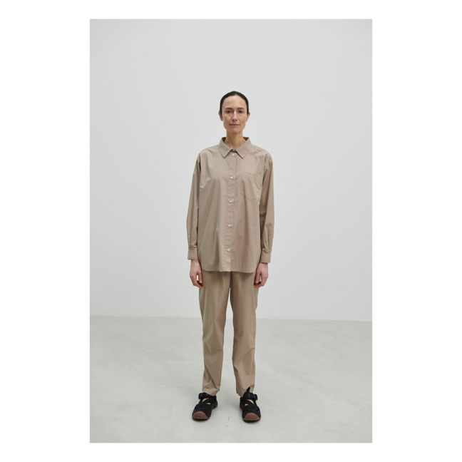 Edgar Organic Cotton Poplin Shirt | Beige