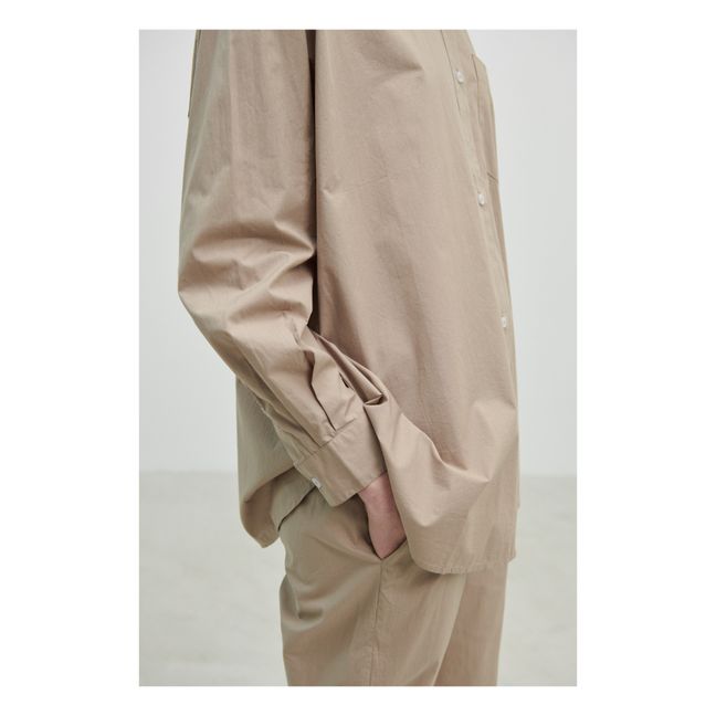 Chemise Edgar Popeline de Coton Bio | Beige